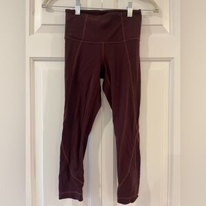 Women's Athleta Dark Plum/Purple Athletic Workout Capri Leggings